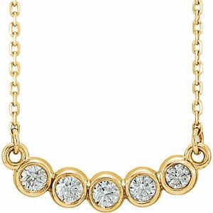 14K Yellow 1/3 CTW Lab-Grown Diamond Bar 16-18" Necklace