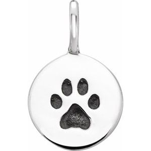 Sterling Silver Paw Print Charm