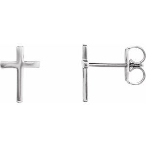 Sterling Silver 10 mm Cross Earrings