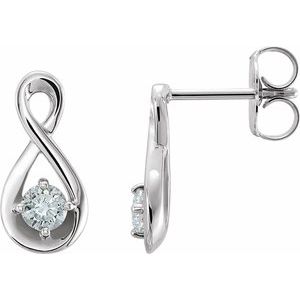 14K White 1/5 CTW Natural Diamond Infinity-Inspired Earrings