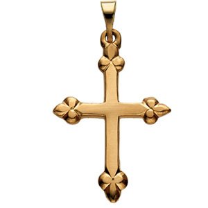 14K Yellow 21x16 mm Cross Pendant