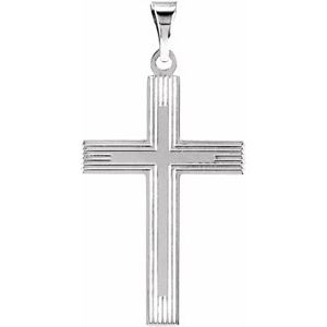 14K White Cross Pendant