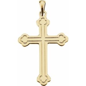 14K Yellow Cross Pendant