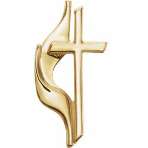 14K Yellow Methodist Cross Lapel Pin