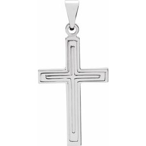Sterling Silver 28x18 mm Cross Pendant