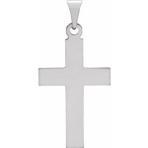 14K White Cross Pendant