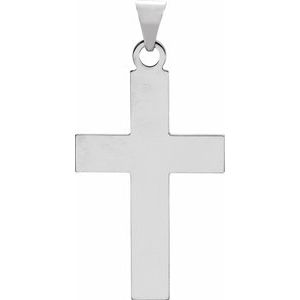 14K White Cross Pendant