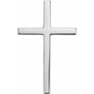 14K White 17.4x11.1 mm Cross Pendant
