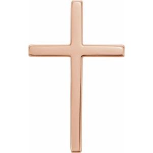 14K Rose 17.4x11.1 mm Cross Pendant