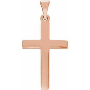 14K Rose Cross Pendant