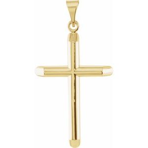 14K Yellow 33.25x19 mm Unadorned Cross Pendant