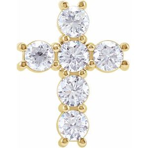 14K Yellow 1/2 CTW Natural Diamond Cross Pendant