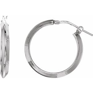 Sterling Silver Knife-Edge Tube 20 mm Hoop Earrings