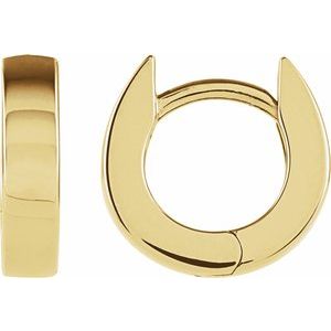 14K Yellow Hinged 10.2 mm Hoop Earrings