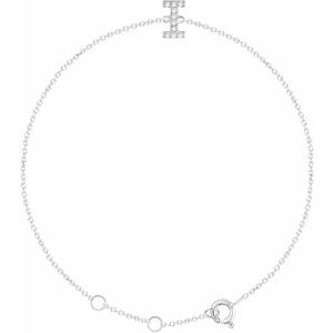 14K White .05 CTW Natural Diamond Initial I 6-7 Bracelet