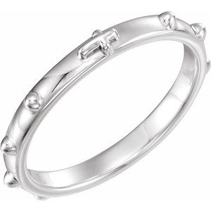 Sterling Silver 2.5 mm Rosary Ring Size 8