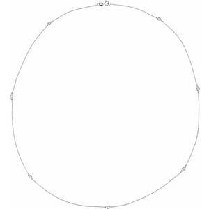 14K White 1/3 CTW Natural Diamond 7-Station 24 Necklace