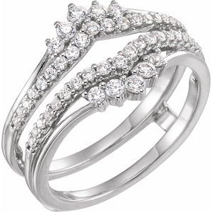 14K White 1/2 CTW Natural Diamond Ring Guard