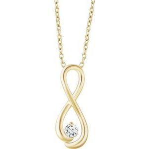 14K Yellow 1/6 CTW Natural Diamond Infinity-Inspired 16-18" Necklace
