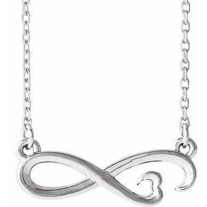 Sterling Silver Infinity-Inspired Heart 16-18" Necklace