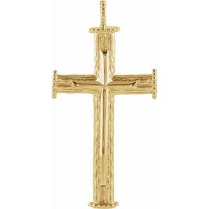 14K Yellow Cross Pendant