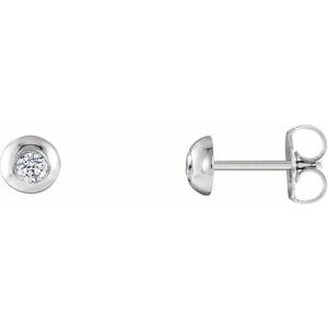 14K White 1/3 CTW Lab-Grown Diamond Domed Stud Earrings