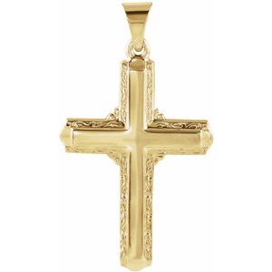 14K Yellow 26x18 mm Cross Pendant