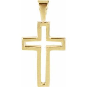 14K Yellow Cross Pendant