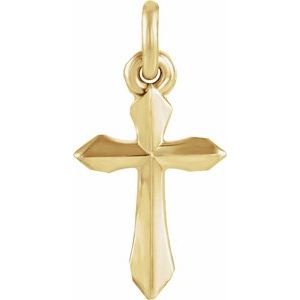 14K Yellow Cross Pendant