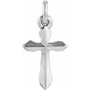 14K White Cross Pendant