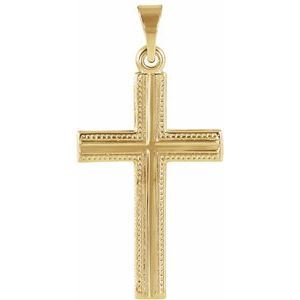 14K Yellow 21x13.5 mm Cross Pendant