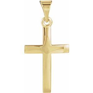 14K Yellow Cross Pendant