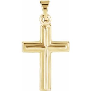 14K Yellow 17x12 mm Cross Pendant