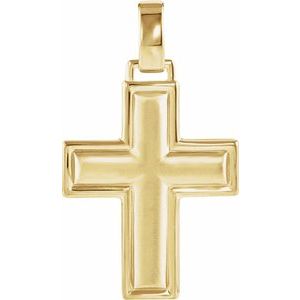 14K Yellow 22.5x18 mm Cross Pendant