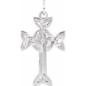 Sterling Silver Celtic-Inspired Cross Pendant