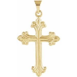 14K Yellow 24x17.5 mm Cross Pendant