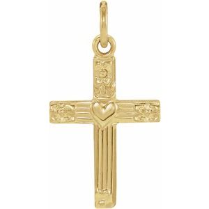 14K Yellow Youth Cross Pendant