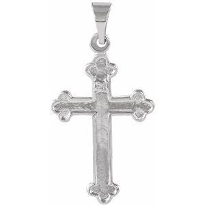 14K White 18.5x12.5 mm Cross Pendant