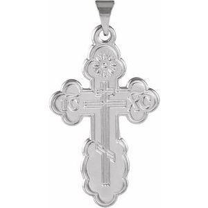 Sterling Silver 26x17 mm Orthodox Cross Pendant