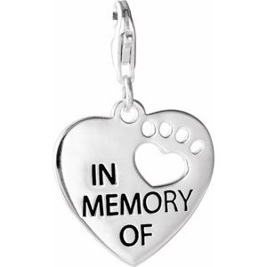 Sterling Silver Heart U Back™ In Memory Of Paw Charm
