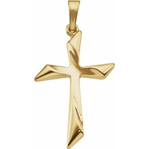 14K Yellow Cross Pendant