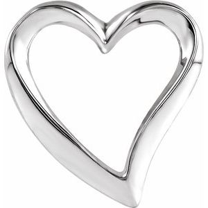10K White Heart Slide Pendant