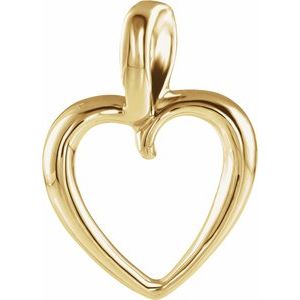 14K Yellow 20.7x15 mm Heart Pendant
