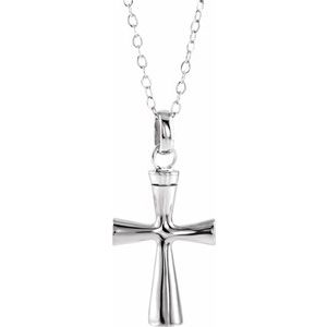 Sterling Silver Cross Ash Holder 18" Necklace