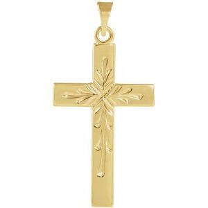 14K Yellow 24x15 mm Cross Pendant
