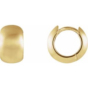 14K Yellow 11.5 mm Hinged Hoop Earrings