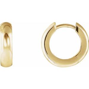 14K Yellow Hinged 14.25 mm Hoop Earrings