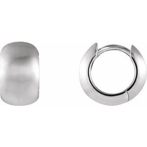 Sterling Silver Hinged 11.5 mm Hoop Earrings