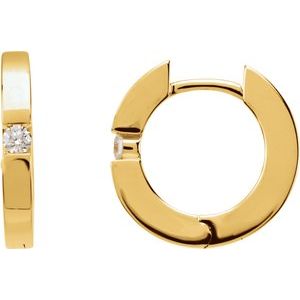 14K Yellow .07 CTW Natural Diamond Hoop Earrings