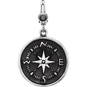 Sterling Silver Compass Charm